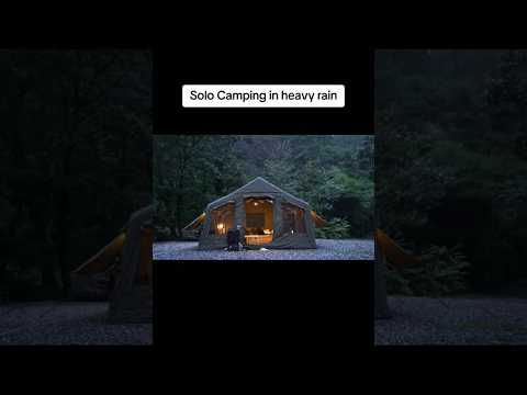 Solo camping in heavy rain#winter #tent #snow #england #carcamping #hot #fishing #campingtents #summ