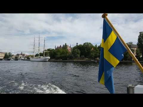 Stockholm Boat with flag