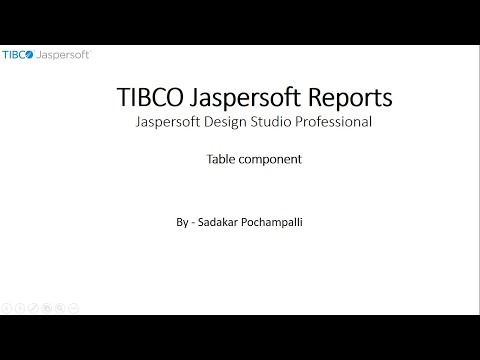 023 | BI - Jaspersoft Reports | Table component in Jaspersoft Design Studio