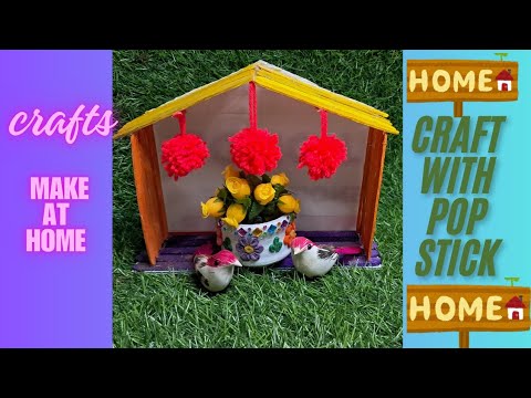 Make this easy pop stick wall hanging Craft/Easy craft make at home  🏡