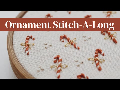 FREE Candy Cane Ornament Embroidery Pattern