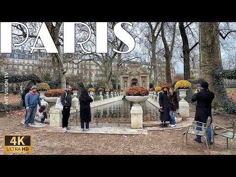 🇫🇷[Paris France] Paris Winter Walk in Jardin du Luxembourg  (4K 60F)  08/January/2025