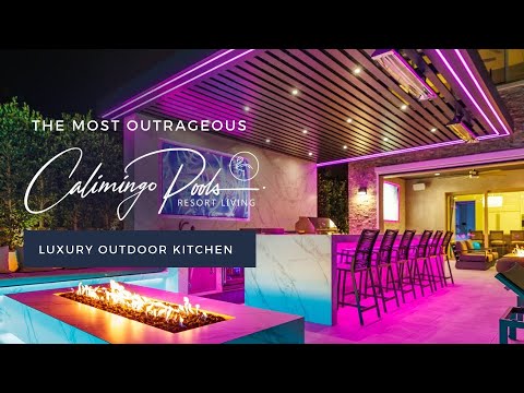 Modern Backyard with Outrageous Outdoor Kitchen