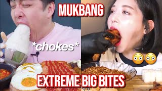 mukbangers almost choking on their food (big bites)