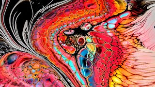 Bright & Beautiful Acrylic Pour ~ Neon Bloom Swipe ~ #tlp #fluidart #bloomswipe