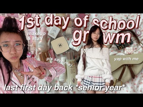 ⋆˚୨୧ GRWM *last first day* HIGHSCHOOL🐆 6AM back to school morning routine | viral makeup+ skincare