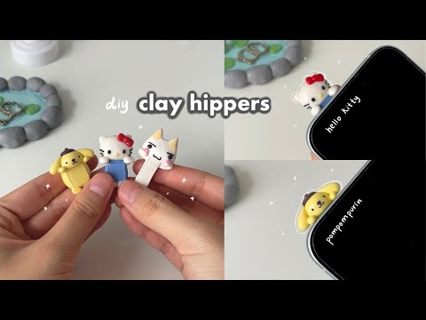 making clay phone hippers ☁️ (polymer clay)