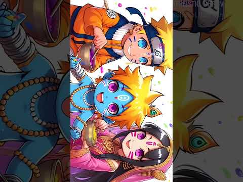 Shinobi Splash: Naruto Celebrates Holi with Krishna