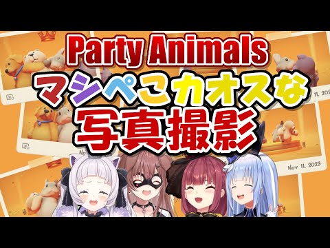 Party Animalsコラボでのカオスな記念写真撮影【ホロライブ切り抜き/紫咲シオン/戌神ころね/兎田ぺこら/宝鐘マリン】