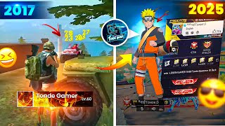 FREE FIRE PLAYERS 2017 VS 2025 😲 | Searching 2017 Old Players Id in 2025 | @TondeGamer