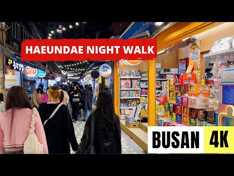 BUSAN, SOUTH KOREA 🇰🇷 [4K] Haeundae Night Walk