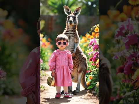 baby girl with kangaroo fashion show #cute  #short #viralshort