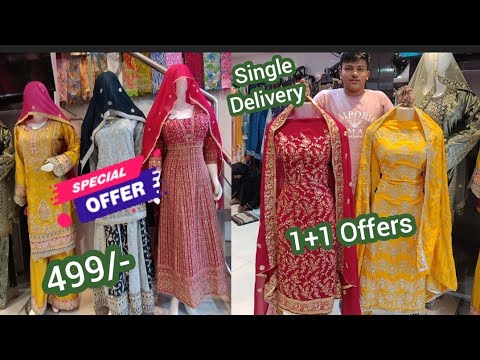 Dhamaka Offers Fancy Partywear Suits Readymade Suits 1+1 Offer Single Delivery@hyderabadshopping