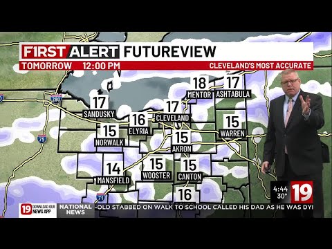 19 First Alert Day: Tomorrow for bitter cold and heavy lake effect snow east of Cleveland