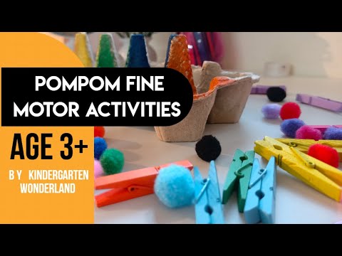 Fun pompom activities for fine motor skill | preschool activities #finemotor #pompom