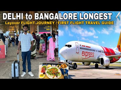 New Delhi to Bangalore Flight Journey | Layover at Cochin Airport Flight Food Boarding & Full Tour