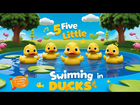 Five Little Ducks Swimming in the Pond | Fun Counting Song for Kids | Nursery Rhymes