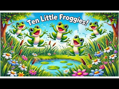 Ten Little Froggies 🐸 | Counting For Kids | Fun Counting Song for Kids & Toddlers 🐸✨