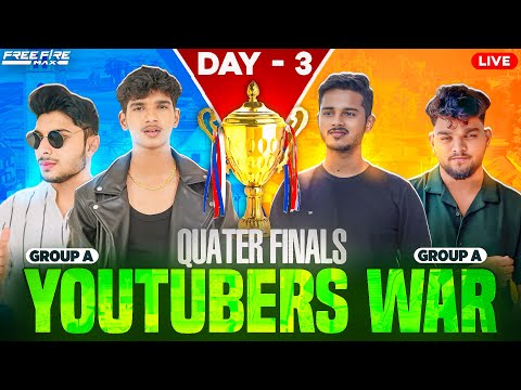 😨YOUTUBERS CS - TOURNAMENT🏆| QUATER FINAL🔴DAY 3 | DFG ,TS , NXT👑| FREE FIRE IN TELUGU #dfg #freefire