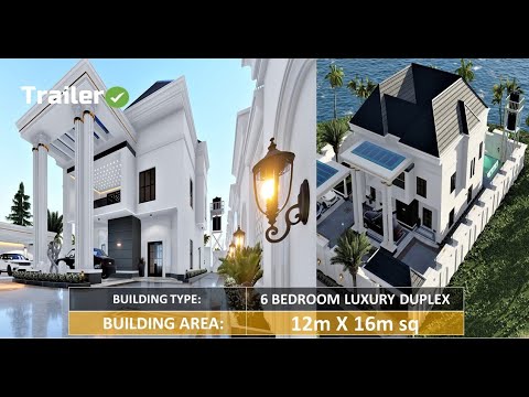 Trailer, 12m by 16m 6-Bedroom Luxury Duplex | Royal Style