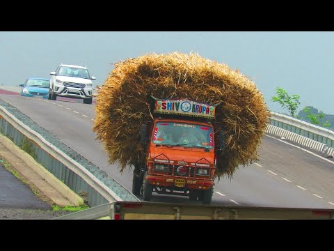 OVERLOADED TRUCK AT HEAVY SLOPE !!