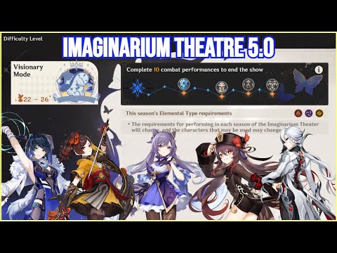 NEW Imaginarium Theater 5.0 - Visionary Mode Full Star Clear Gameplay | Genshin Impact