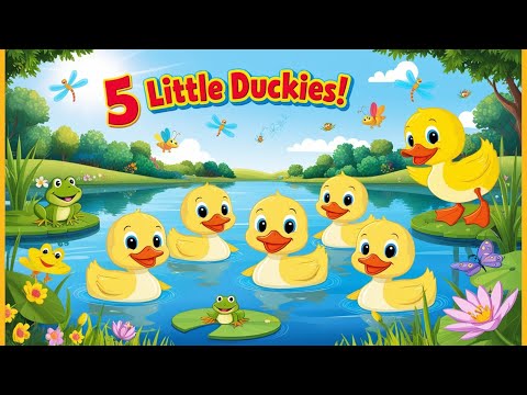 Counting 5 Little Duckies | Learn to count with ducks | Educational counting for kids and toddlers