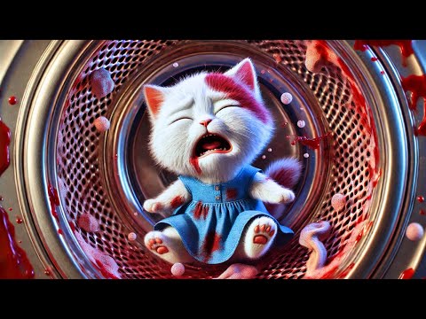 Kitten falls into Washing Machine😻 - Parents note😿 #cat #ai #catlover #catvideos #cutecat #aicat