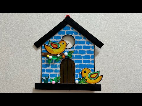 Best Cardboard Craft |wall Art | Bird House #homedecor #bestoutofwaste #gardendecor #diy #birdhouse