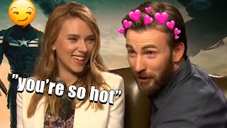 scarlett johansson and chris evans flirting for 8 minutes straight