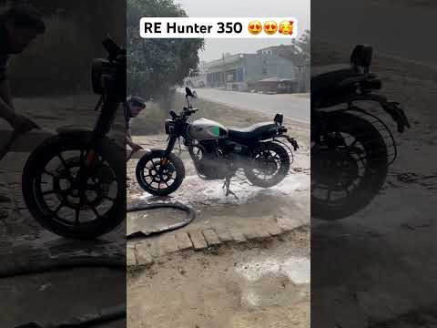 Hunter 350 😍🥰| Cleaning my Beast😱| #royalenfield #trending #viral #youtubeshorts #hunter350