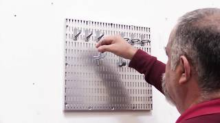 Add Wall Organization and Storage in Small Spaces with this Compact Pegboard and Hook Wall Mount