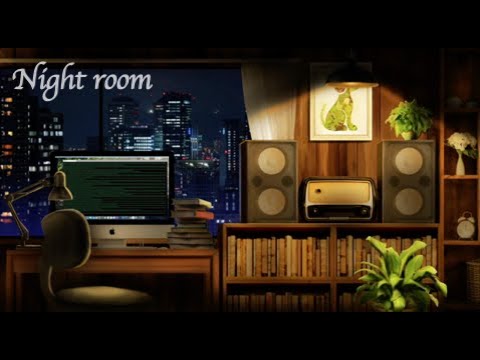 [ASMR/Ambience]Sounds of Night room of the apartment/Keyboard typing sound