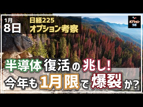 【日経225オプション考察】1/8 半導体 復活の兆し！ 今年も1月限で爆裂するのか!? 手口とチャートで考察！