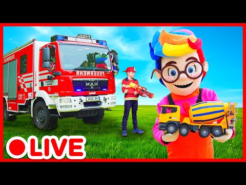 🔴 LIVE | FIRETRUCKS, CONSTRUCTION TRUCKS AND GARBAGE TRUCKS 👷🚒 | KIDIBLI