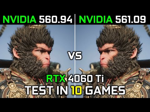 Nvidia Drivers (560.94 vs 561.09) RTX 4060 Ti Test in 10 Games 2024