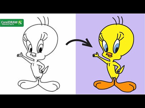 Corel Draw Graphic Designing: Create a Vector Best Yellow Characters from Sketch (HD)