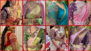 "Exquisite: Bridal Heavy Muggam work Blouse designs Trends of 2024"#trending#maggamworkblousedesigns