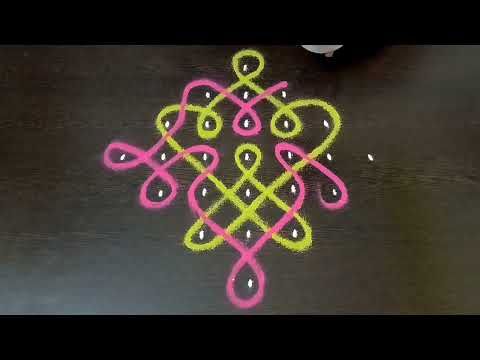 easy 1 minute sikku Kolangal #easyrangoli  #simplerangoli  #melikalamugguluwithdots #dailyrangoli