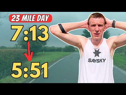 HUGE 23 Mile NEGATIVE SPLIT Long Run (2:35 MARATHON PACE)