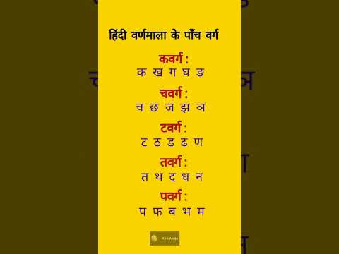 Hindi Varnamala Ke Varg | Hindi Vyanjan | Hindi Grammar #shorts