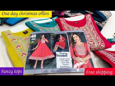 🎄💖 Fancy tops One day christmas offers chudi tops 💖🎄| 23/12/2024 | christmas special