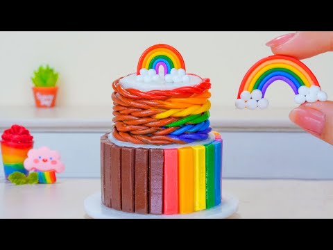 Rainbow Chocolate Cake Decorating 🌈🍫 Satisfying Miniature Rainbow Cake and Miniature Chocolate Cake