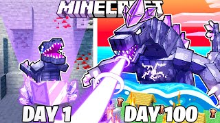 I Survived 100 DAYS as a AMETHYST GODZILLA in Minecraft!