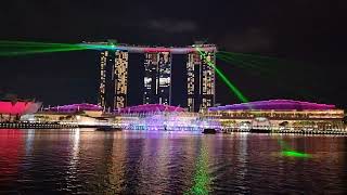 리버크루즈에서 바라본 마리나베이샌즈호텔 레이저쇼 Marina Bay Sands laser show from River Cruise