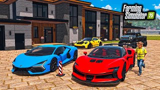 VALET STEALS CARS AT MILLIONAIRE PARTY! ($2,999,999 FERRARI & LAMBORGHINI) | FS25