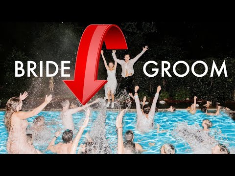 Entire Wedding Jumps In Pool