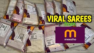 HUGE meesho saree haul | meesho new trending sarees for wedding festival & party wear review haul