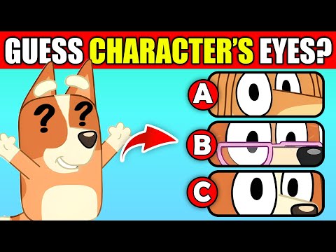 Guess The Bluey Characters By Their Eyes? 👀🐕‍🦺| Bingo, Snickers, Indy, Pom Pom, Coco, Bandit, Chilli