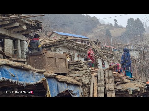 This Is Himalyan Mountain Village Life | Snow Nepal | Best Lifestyle Mountain Village Snowfall Time|